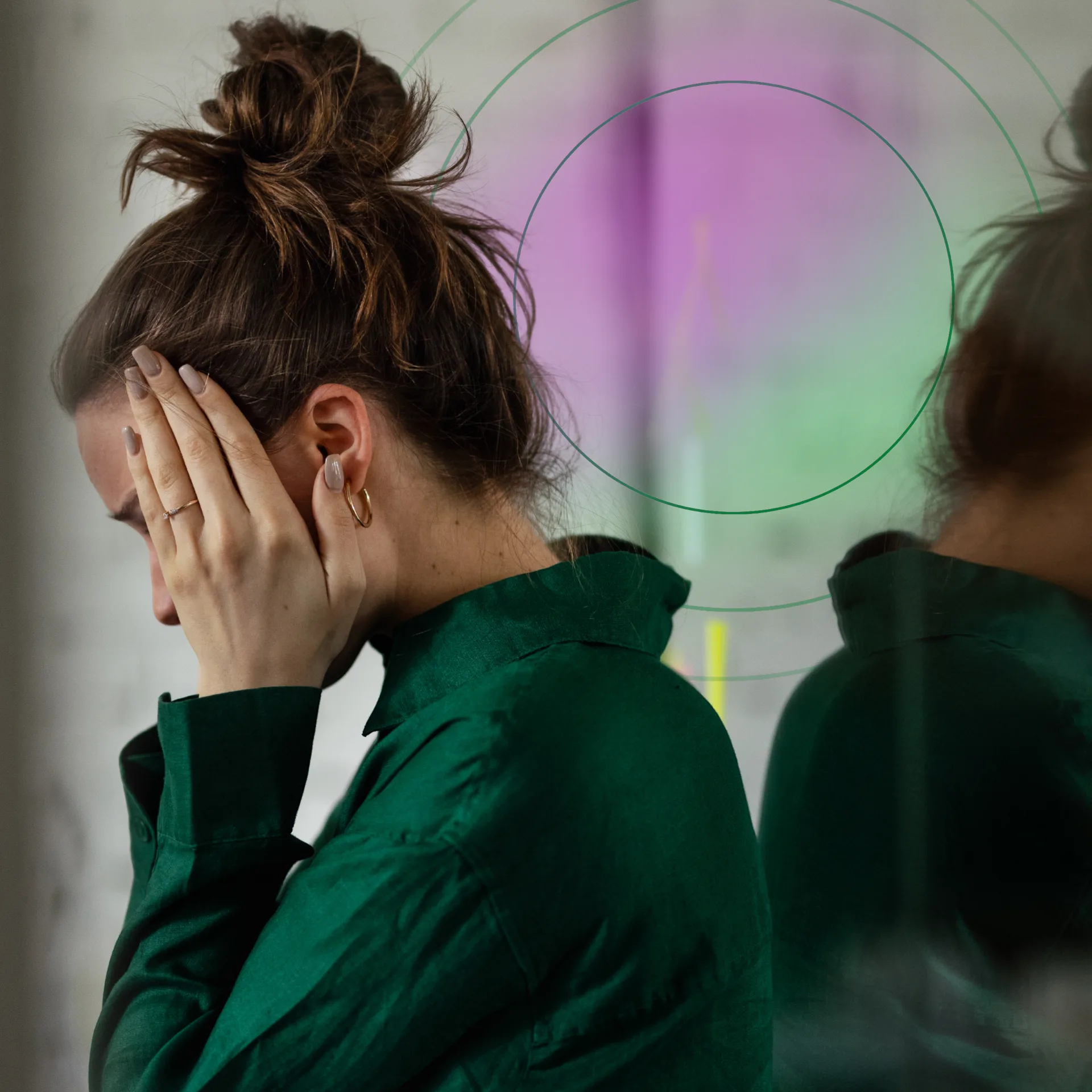 Female employee feeling stressed, needing EAP