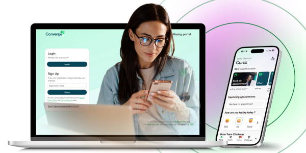 Woman browsing digital wellbeing tools (1)