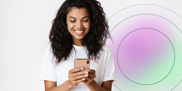 Woman exploring the Converge App digital wellbeing tool (1)