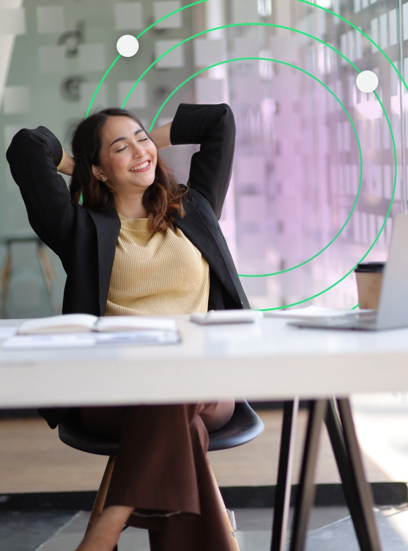 Female employee overcoming workplace stress