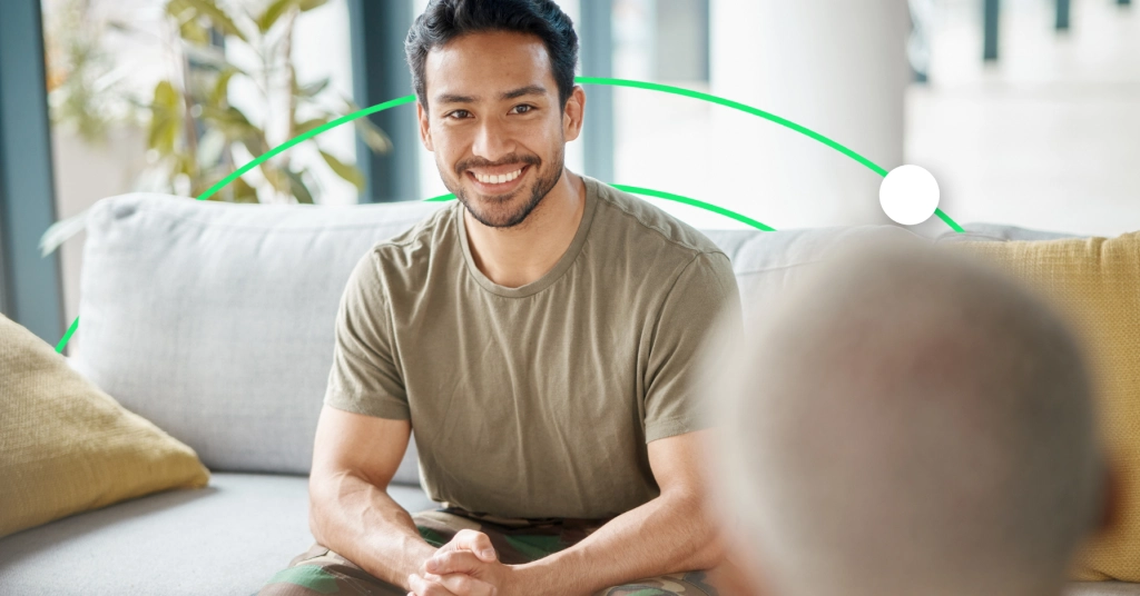 Man engaging in crisis support