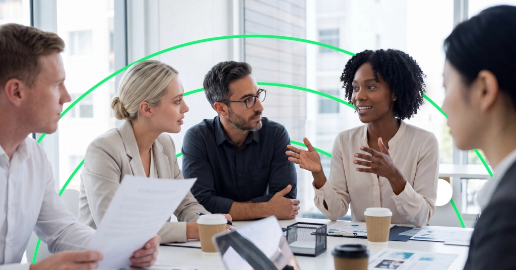 Team meeting in an enterprise organisation