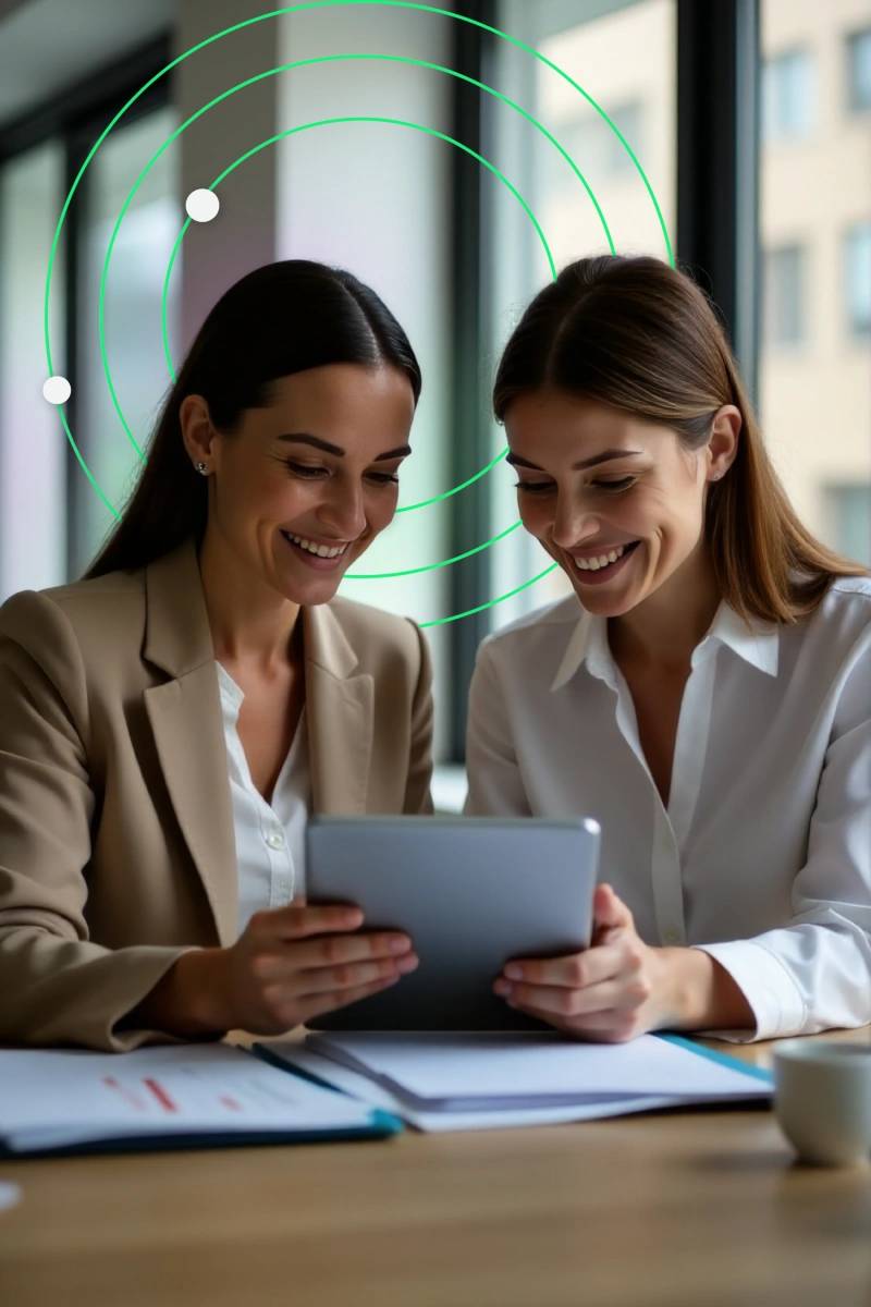 Two HR professionals measuring the success of their workplace wellbeing program