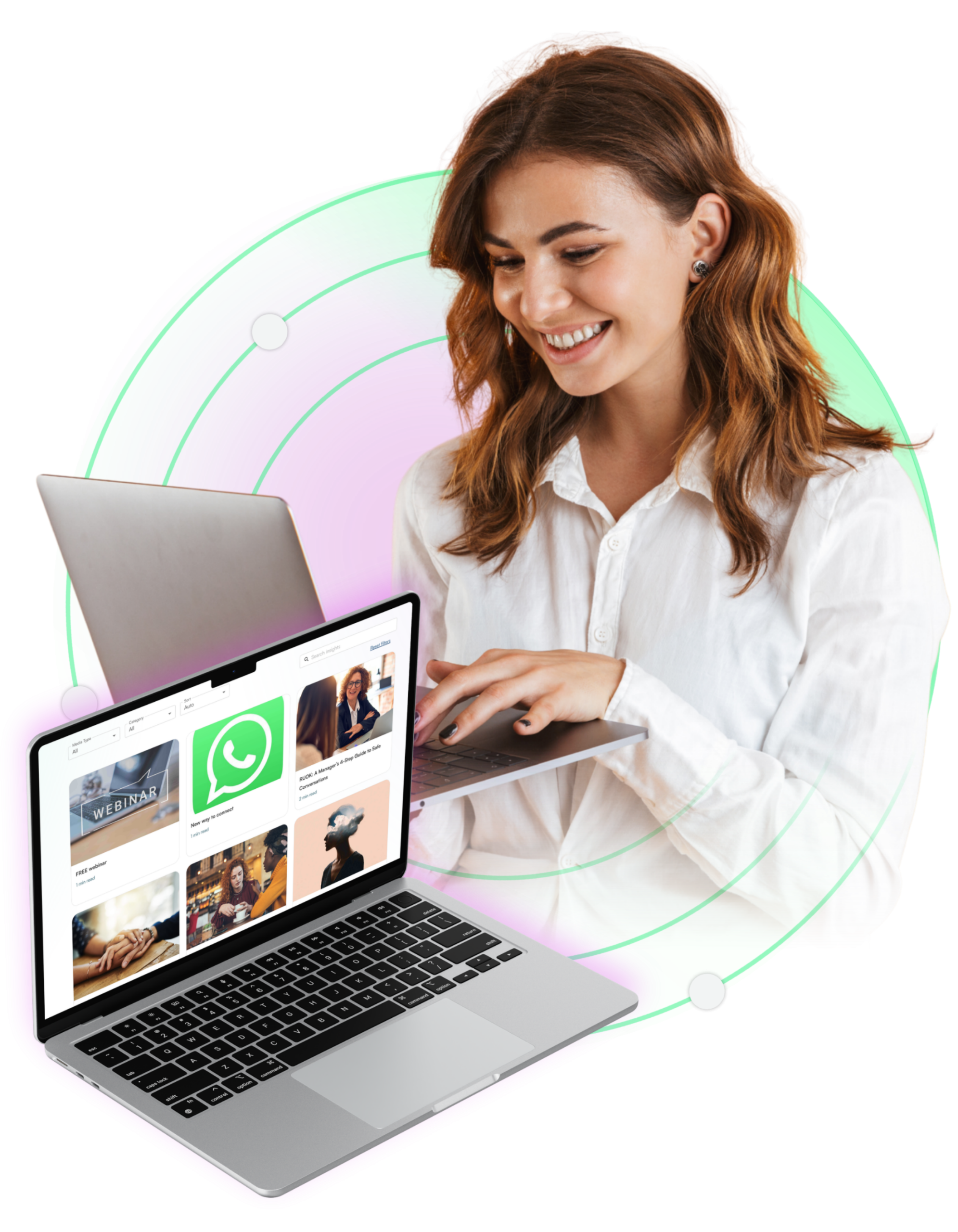 Employee exploring the wellbeing portal resources