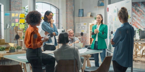 Leader promoting EAP support under Employee Wellbeing for Organisations strategy