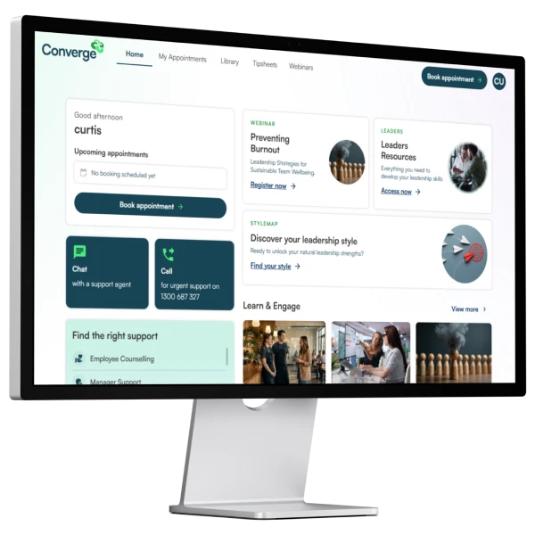 Snapshot of the Converge Employee Wellbeing Portal (1)