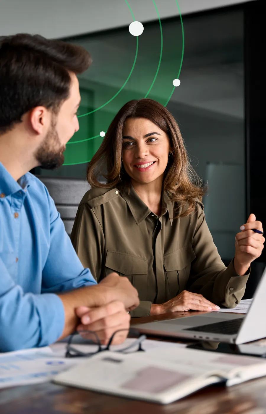 Two HR Managers discussion EAP reporting