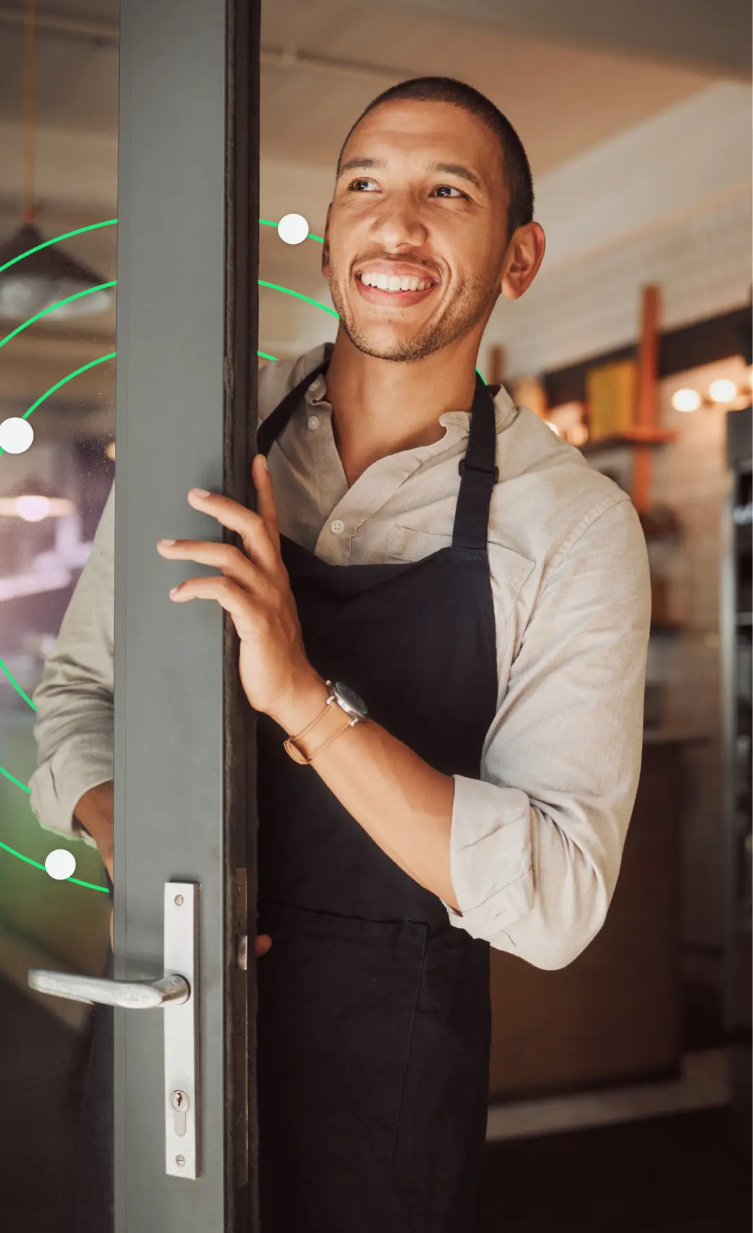 Worker opening his business feeling ready for the day after being supported by EAP