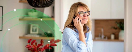 Female calling their employee mental health support phone line for help